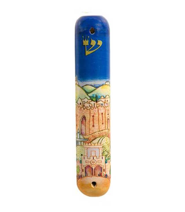 Mezuzah: Painted Wood Mount